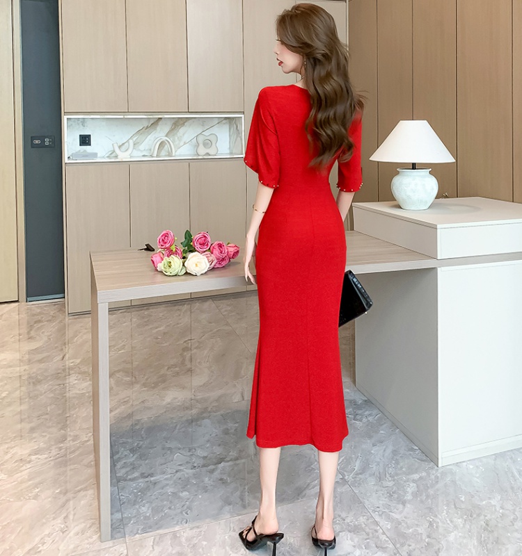 Tassels long dress elasticity dress for women