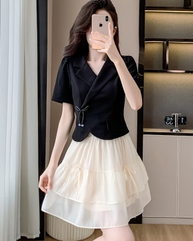 Short sleeve business suit skirt a set