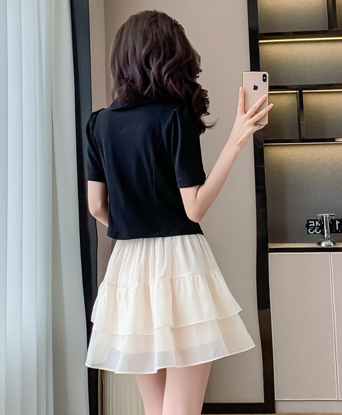 Short sleeve business suit skirt a set