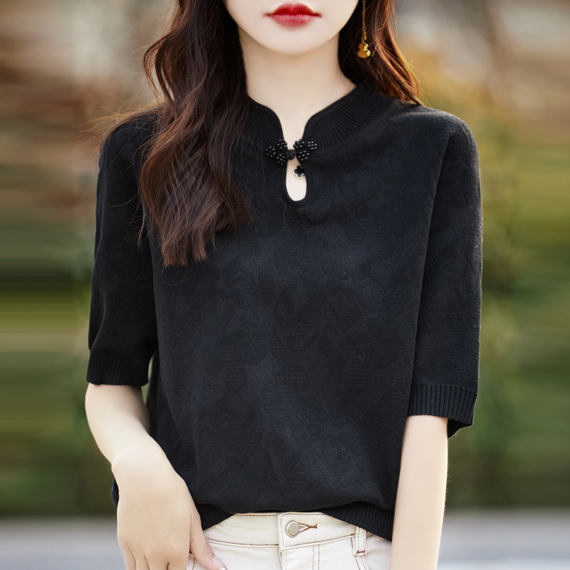 Chinese style cheongsam retro T-shirt for women