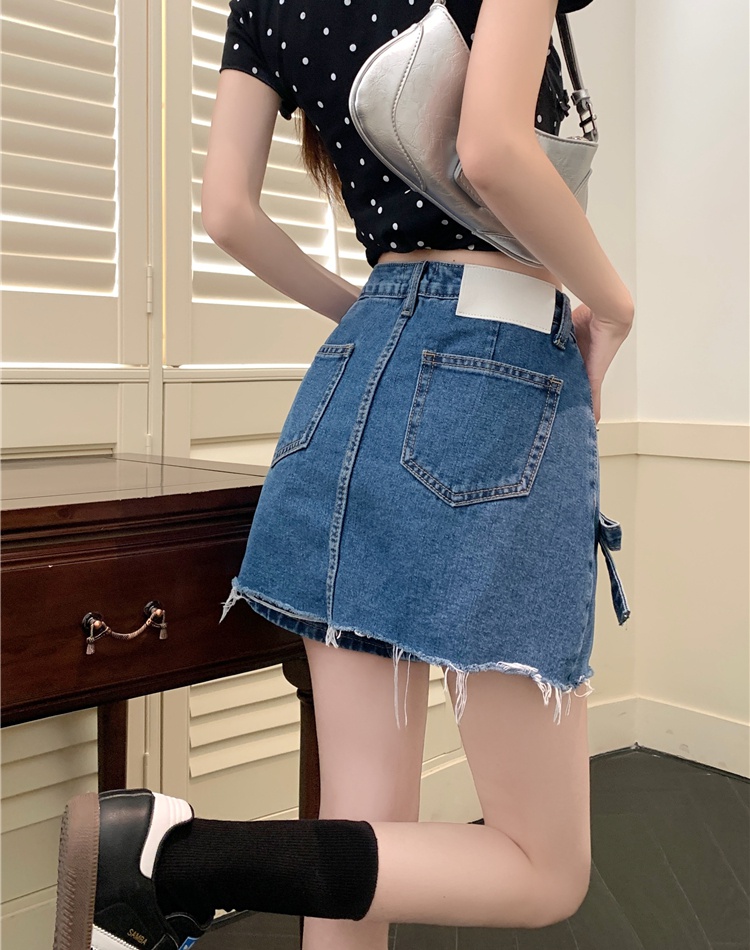 Korean style stereoscopic slim skirt A-line high waist short skirt