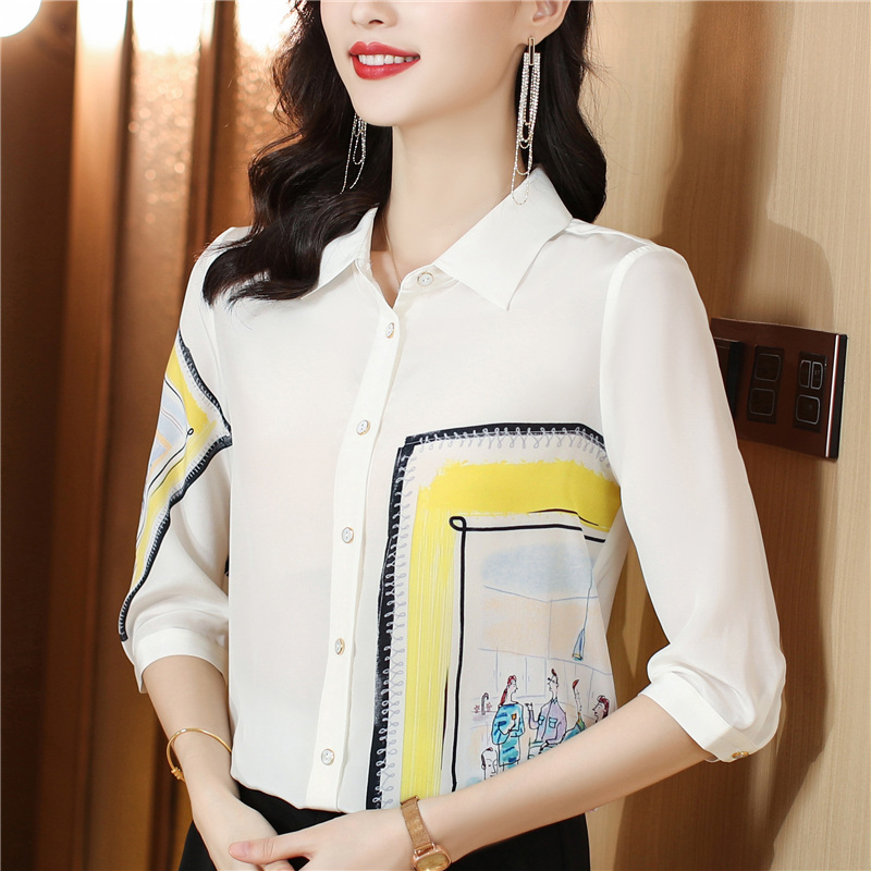 Commuting white shirt short sleeve tops for women