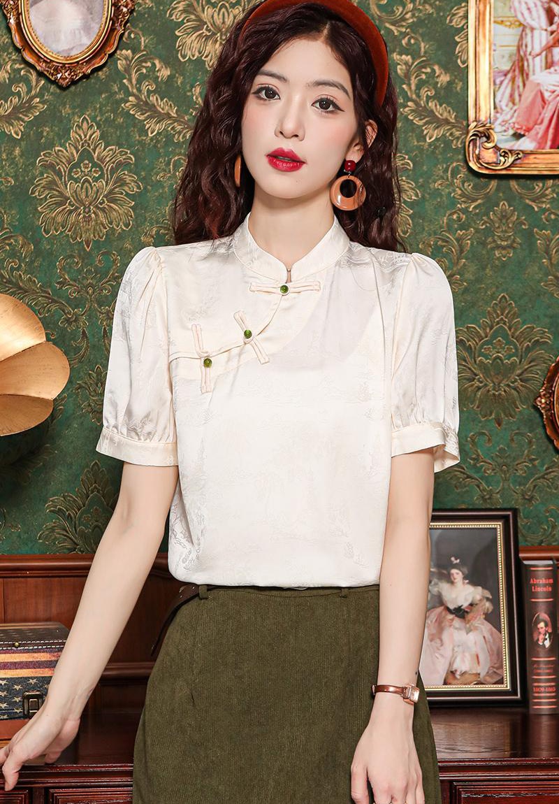 Summer Chinese style shirt short sleeve tops