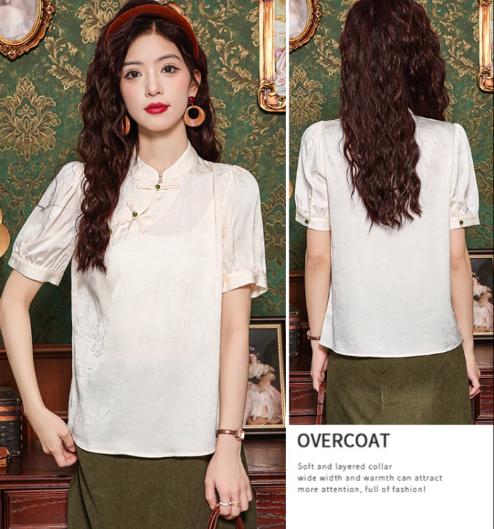 Summer Chinese style shirt short sleeve tops