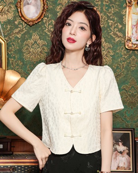 Summer Chinese style tops retro shirt for women