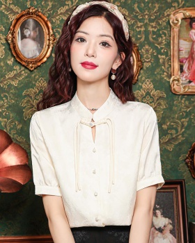 Summer Chinese style tops niche retro shirt for women