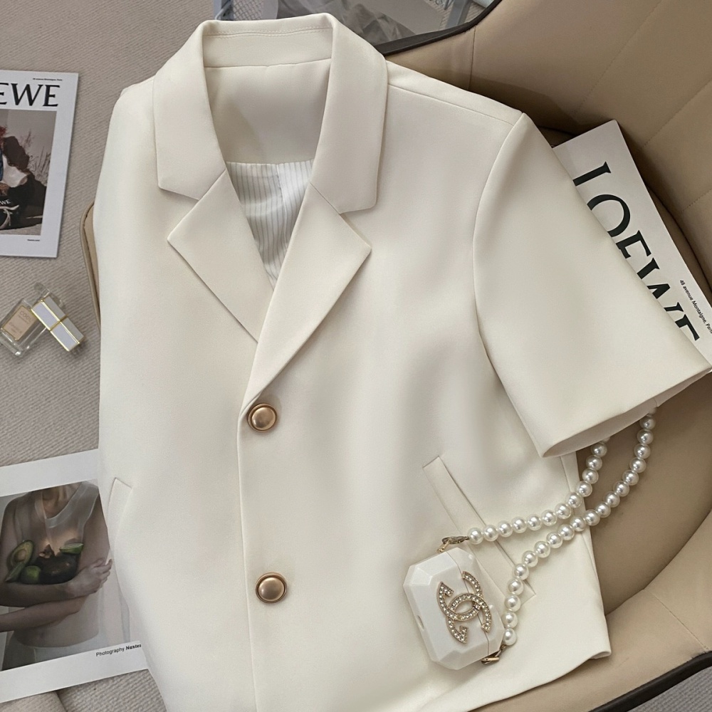 Commuting beige coat summer short business suit for women