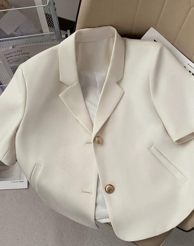 Commuting beige coat summer short business suit for women