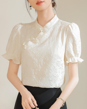Short sleeve unique tops Chinese style summer shirt