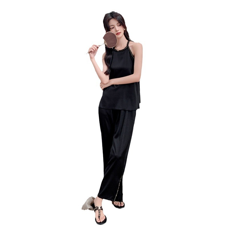 Spring and summer long pants homewear pajamas a set for women