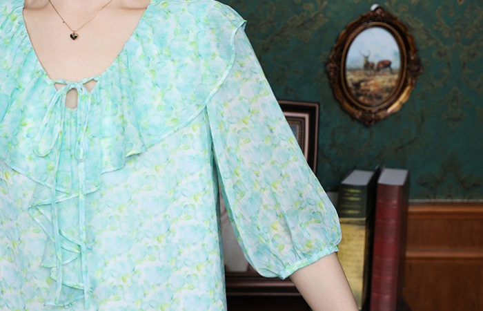 Lotus leaf edges tops summer shirt for women