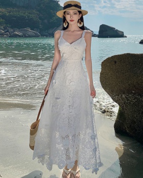 Seaside vacation sling dress Thailand lady long dress