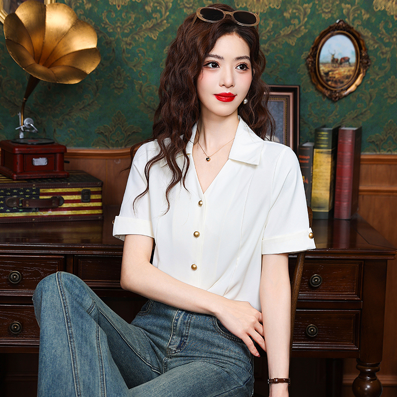 Profession France style shirt lazy tops for women