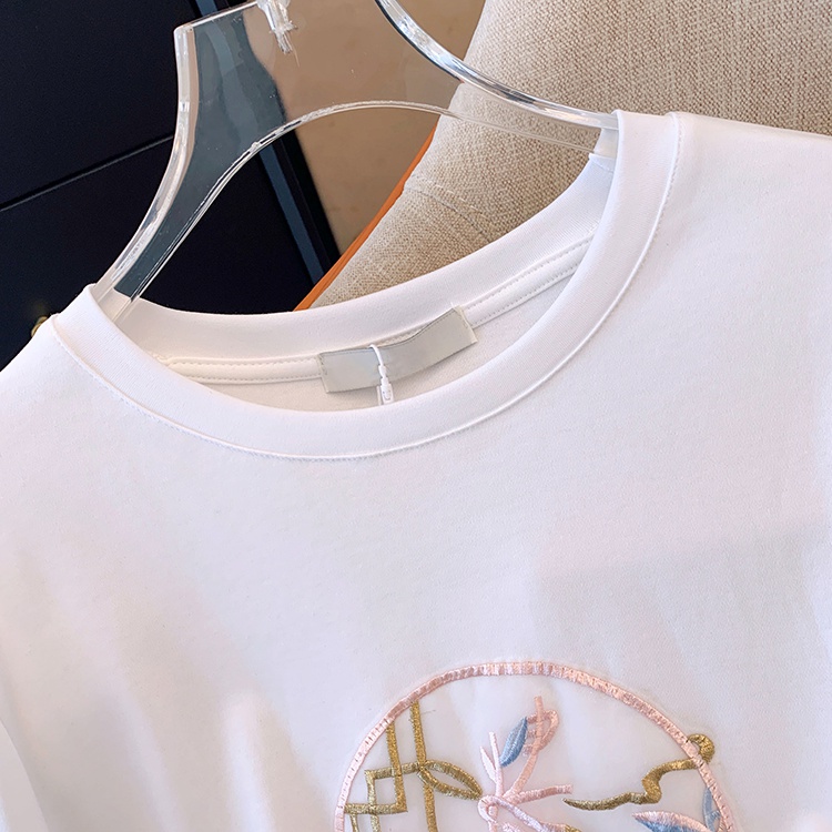 All-match round neck Casual panda T-shirt for women