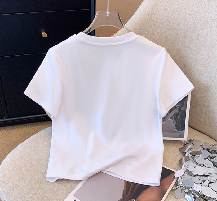 Short sleeve pure cotton tops summer panda T-shirt for women