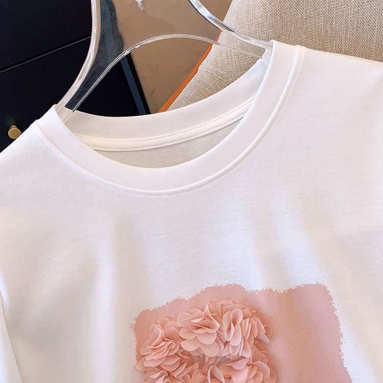 Embroidery all-match T-shirt Casual retro tops for women