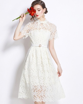 Summer retro niche dress slim lace long dress