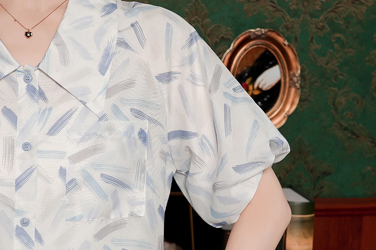 Fresh summer chiffon shirt all-match tops for women