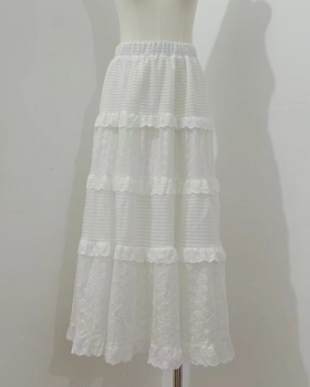 White lace A-line cake spring niche skirt for women