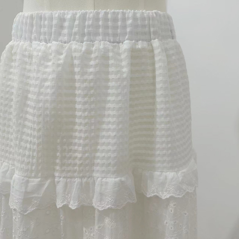 White lace A-line cake spring niche skirt for women