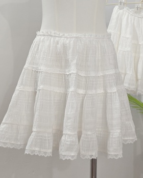 White show young maiden skirt splice spring short skirt