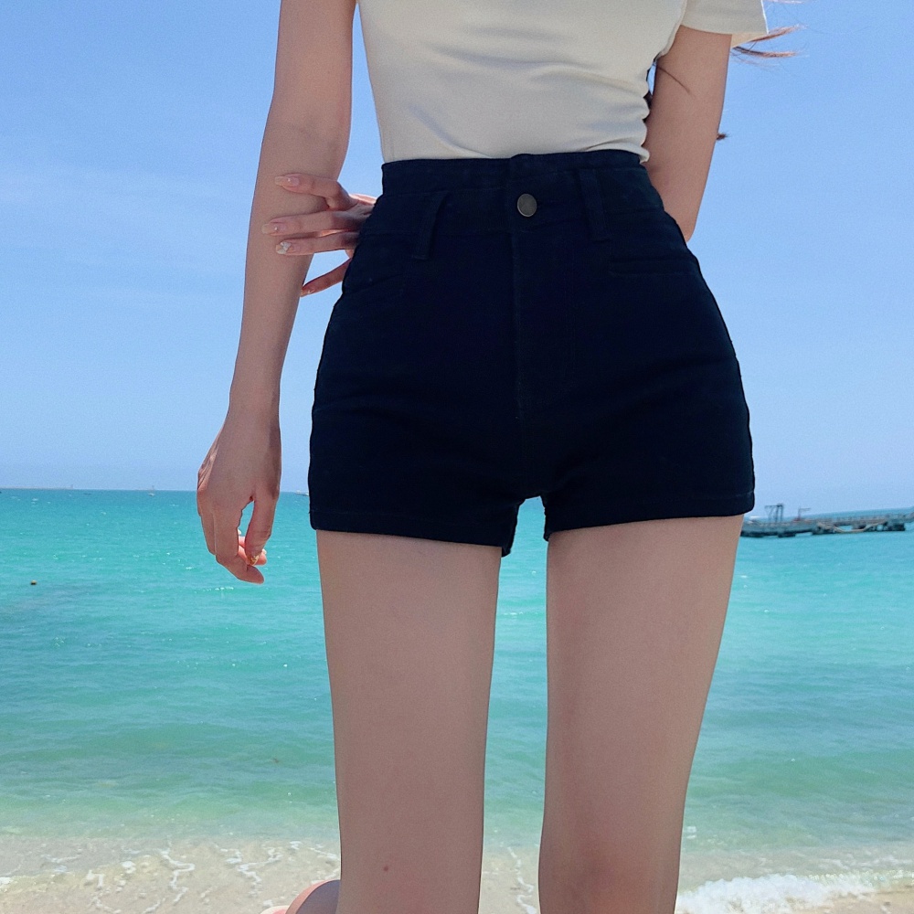 Slim simple short jeans wide leg shorts for women