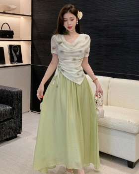 Embroidery slim skirt all-match Chinese style tops