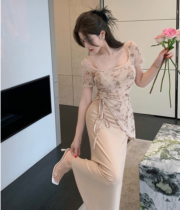 Temperament irregular Chinese style spring dress