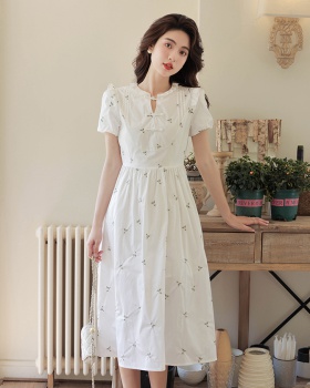 Embroidery summer long dress refreshing dress