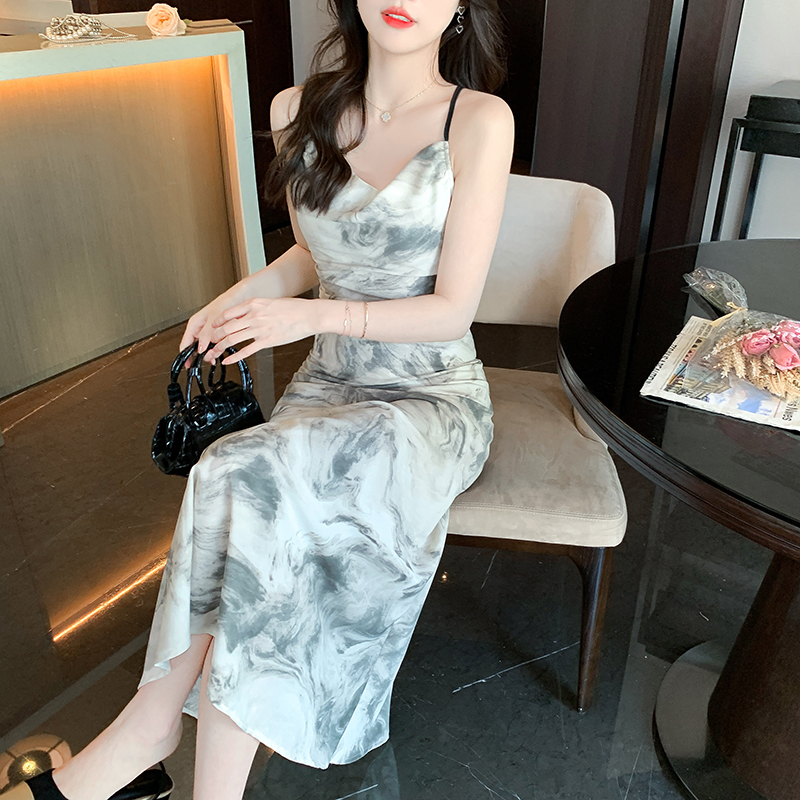 Ink summer sling Chinese style dress