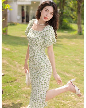 Tender floral slim temperament dress for women
