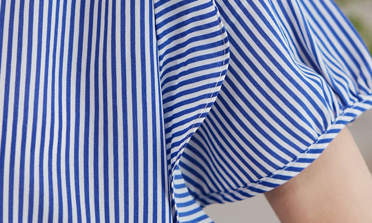Summer France style shirt stripe small shirt for women