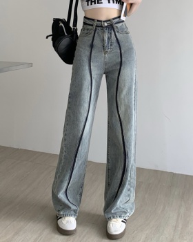High waist loose wide leg niche jeans for women
