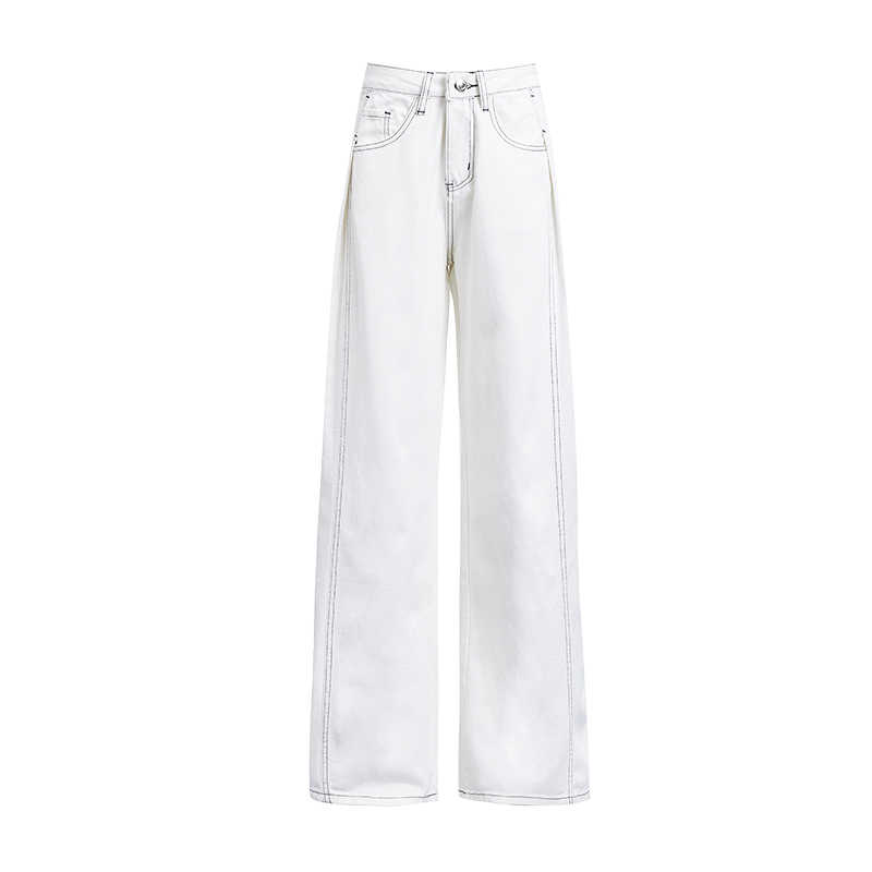 Simple drape long pants straight pants spring jeans for women