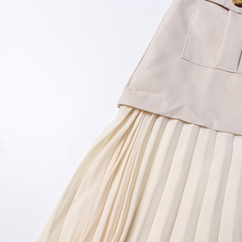 Temperament splice skirt spring long dress for women