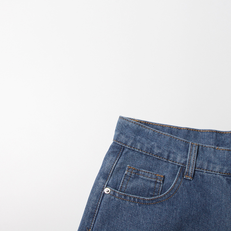 Slim hollow spring beading niche Korean style jeans for women