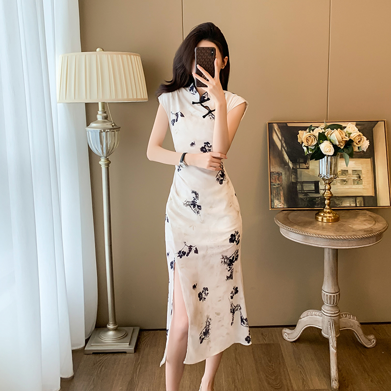 Chinese style niche long dress summer temperament cheongsam