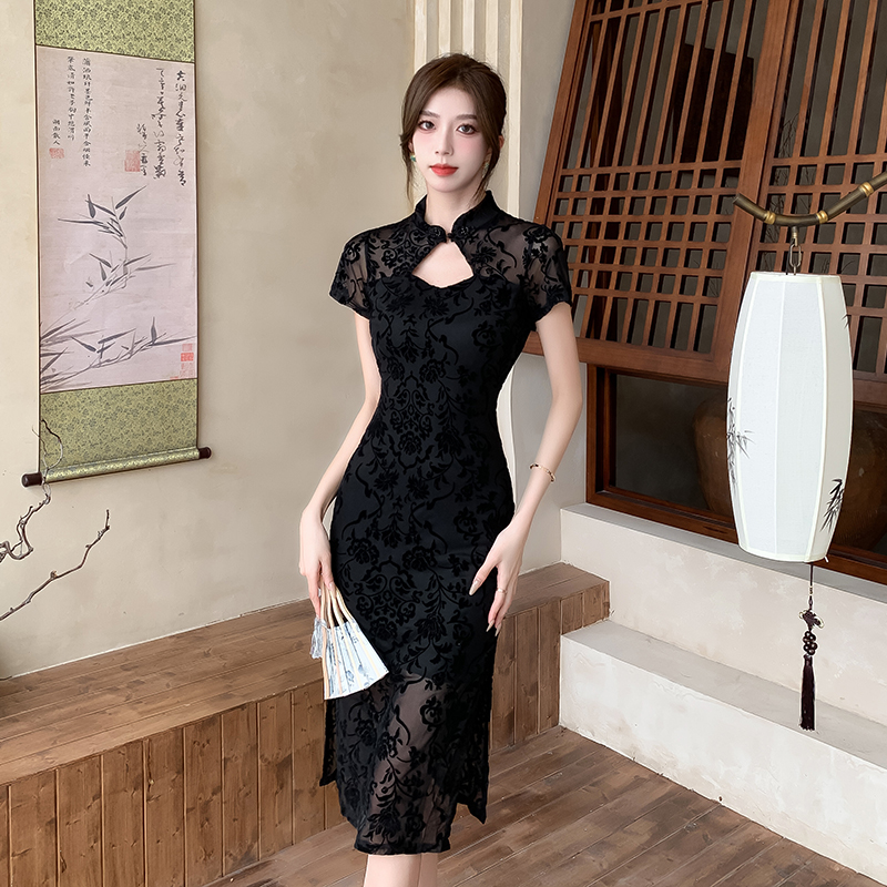 Chinese style cheongsam retro dress for women