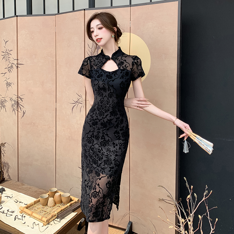Chinese style cheongsam retro dress for women