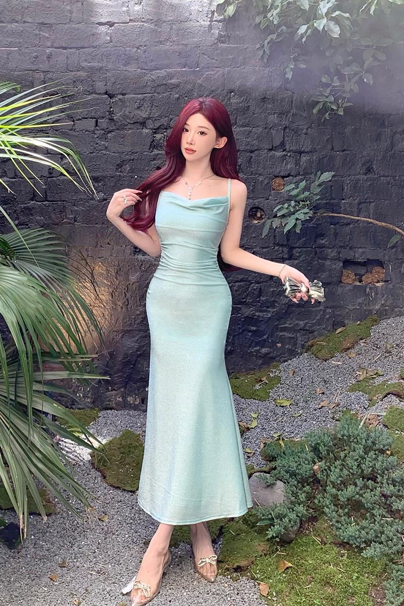Sexy mermaid formal dress glitter ladies dress