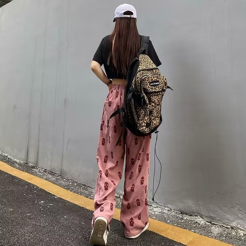 European style loose casual pants mopping wide leg pants