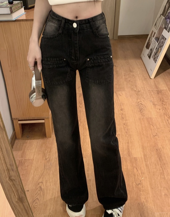 Slim drape American style straight retro fat jeans