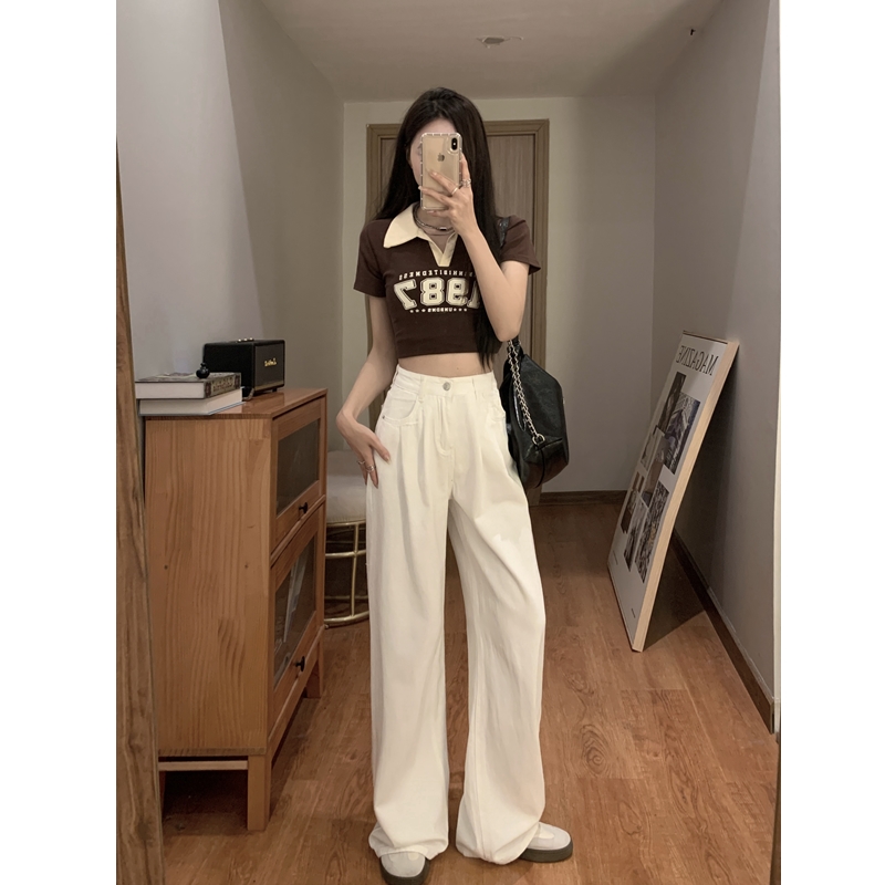 Mopping large yard long pants straight pants for women