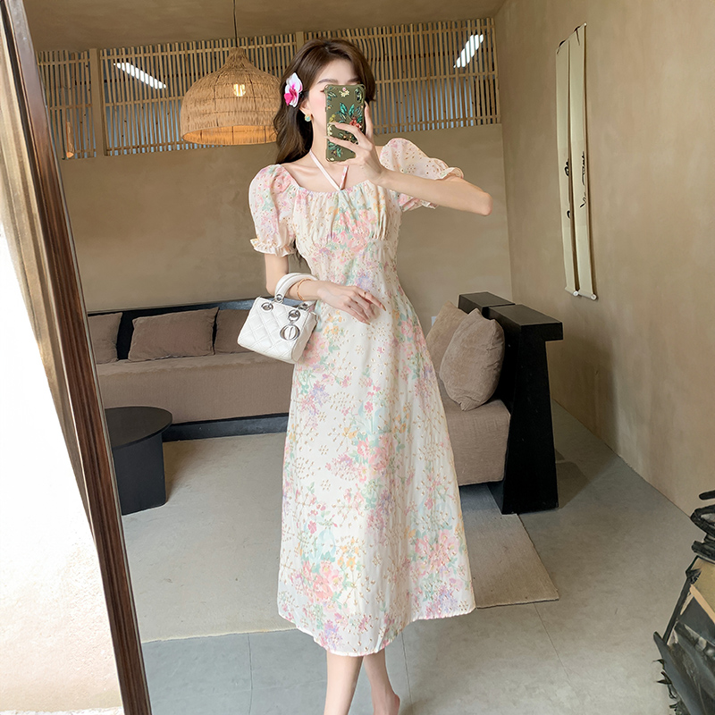 Embroidery blooming summer temperament dress