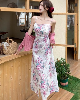 Chinese style sling wrapped chest dress 2pcs set