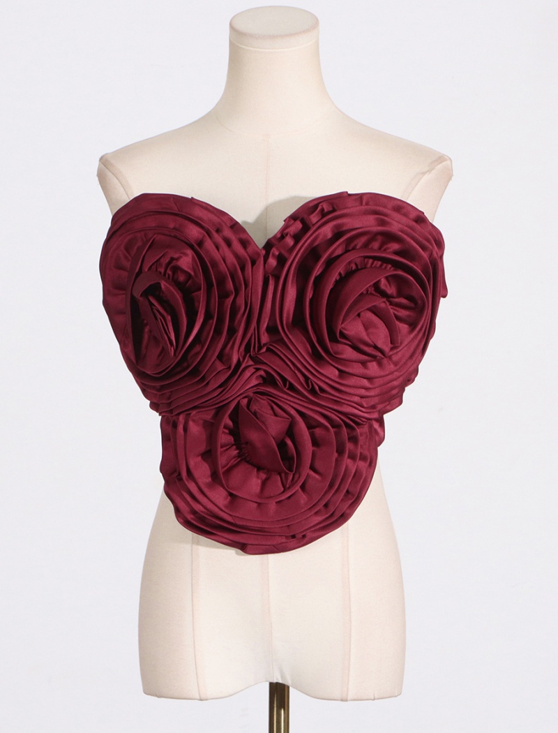 Sexy wrapped chest flowers summer tops for women
