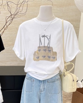 Short sleeve Korean style printing loose T-shirt
