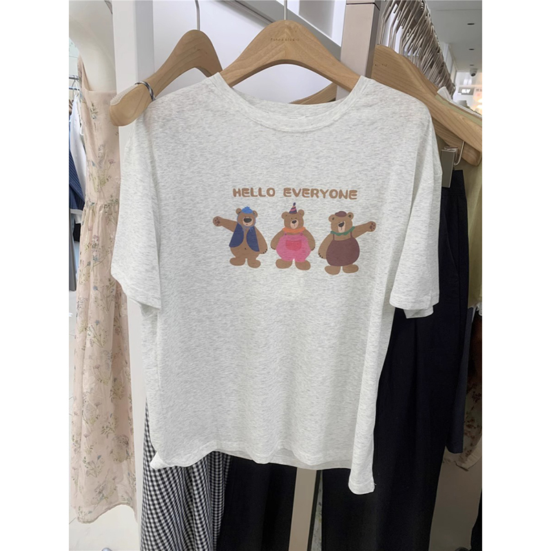 Printing summer loose cubs short sleeve T-shirt for women