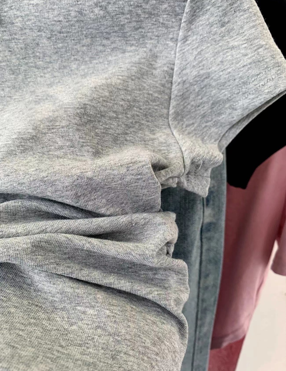 Summer short tops screw thread T-shirt for women