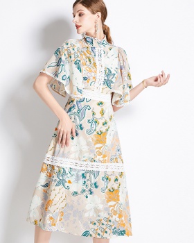 Tender France style sweet printing dress for women